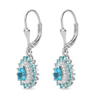 D'Joy AA Betroka Blauer Apatit Ohrringe 925 Silber rhodiniert ca. 2.04 ct