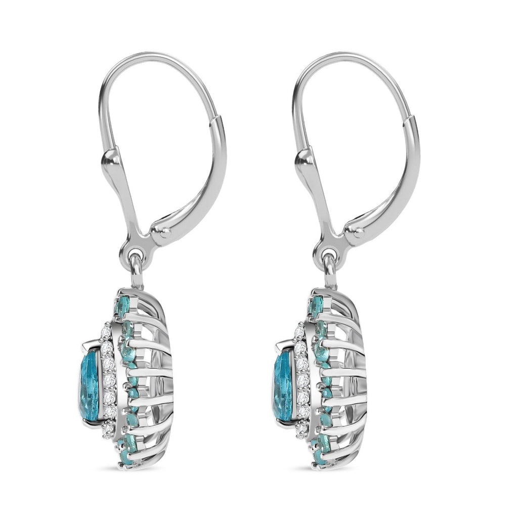 D'Joy AA Betroka Blauer Apatit Ohrringe 925 Silber rhodiniert ca. 2.04 ct