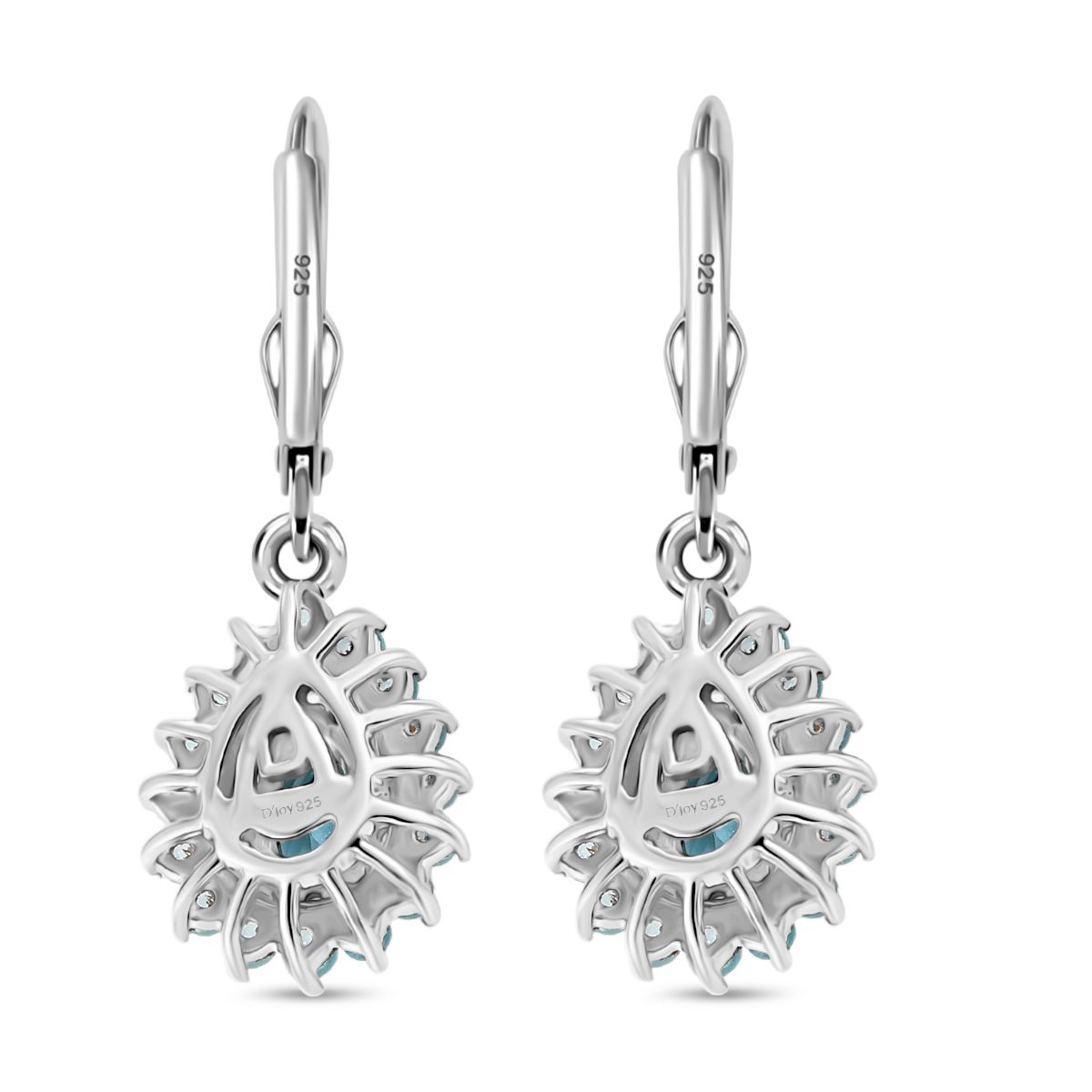 D'Joy AA Betroka Blauer Apatit Ohrringe 925 Silber rhodiniert ca. 2.04 ct