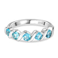 Djoy AA Betroka Blauer Apatit Meeresrauschen Ring 925 Silber rhodiniert (Größe 17.00) ca. 0.99 ct