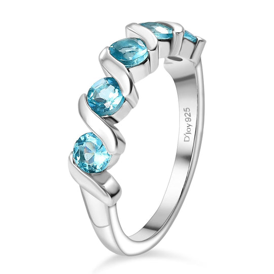 Djoy AA Betroka Blauer Apatit Meeresrauschen Ring 925 Silber rhodiniert ca. 0.99 ct