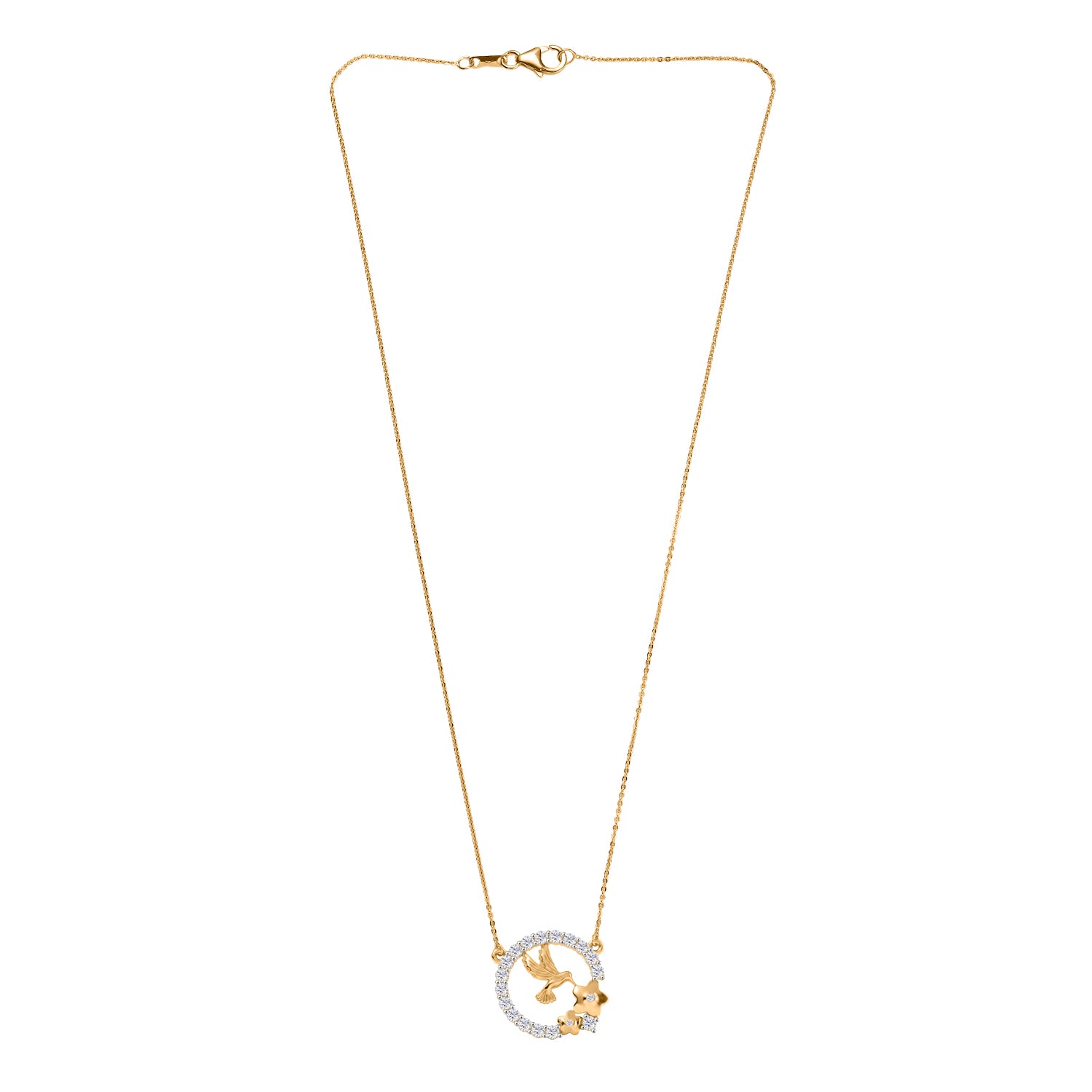D'Joy Moissanit Halskette ca. 45 cm 925 Silber 750 Gelbgold Vermeil ca. 0,87 ct.