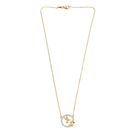 D'Joy Moissanit Halskette ca. 45 cm 925 Silber 750 Gelbgold Vermeil ca. 0,87 ct.