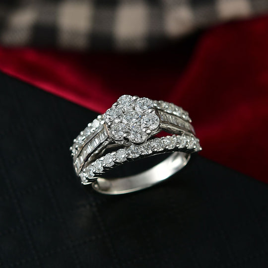 LUXURIANT DIAMOND - Lab Grown Diamant SI-GH SGL zertifiziert Ring 925 Silber rhodiniert (Größe 17.00) ca. 2,00 ct