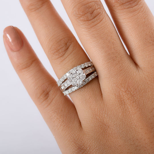 LUXURIANT DIAMOND - Lab Grown Diamant SI-GH SGL zertifiziert Ring 925 Silber rhodiniert (Größe 17.00) ca. 2,00 ct