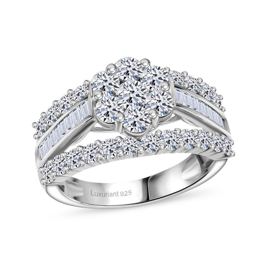 LUXURIANT DIAMOND - Lab Grown Diamant SI-GH SGL zertifiziert Ring 925 Silber rhodiniert (Größe 17.00) ca. 2,00 ct