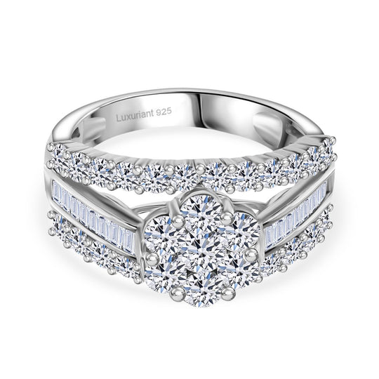 LUXURIANT DIAMOND - Lab Grown Diamant SI-GH SGL zertifiziert Ring 925 Silber rhodiniert (Größe 17.00) ca. 2,00 ct
