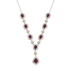 Königlicher Glamour- AAA Afrikanischer Rubin (Fissure gefüllt) Halskette ca. 45 cm 925 Silber rhodiniert ca. 13.88 ct