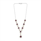 Königlicher Glamour- AAA Afrikanischer Rubin (Fissure gefüllt) Halskette ca. 45 cm 925 Silber rhodiniert ca. 13.88 ct