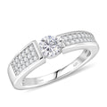 Moissanit Ring 925 Silber rhodiniert (Größe 16.00) ca. 0,70 ct