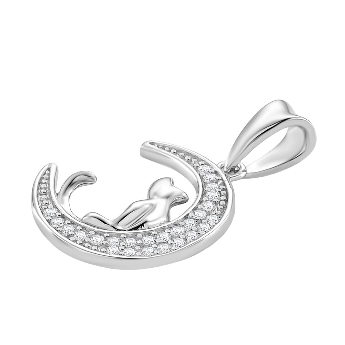 Moissanit Anhänger 925 Silber rhodiniert ca. 0,18 ct.