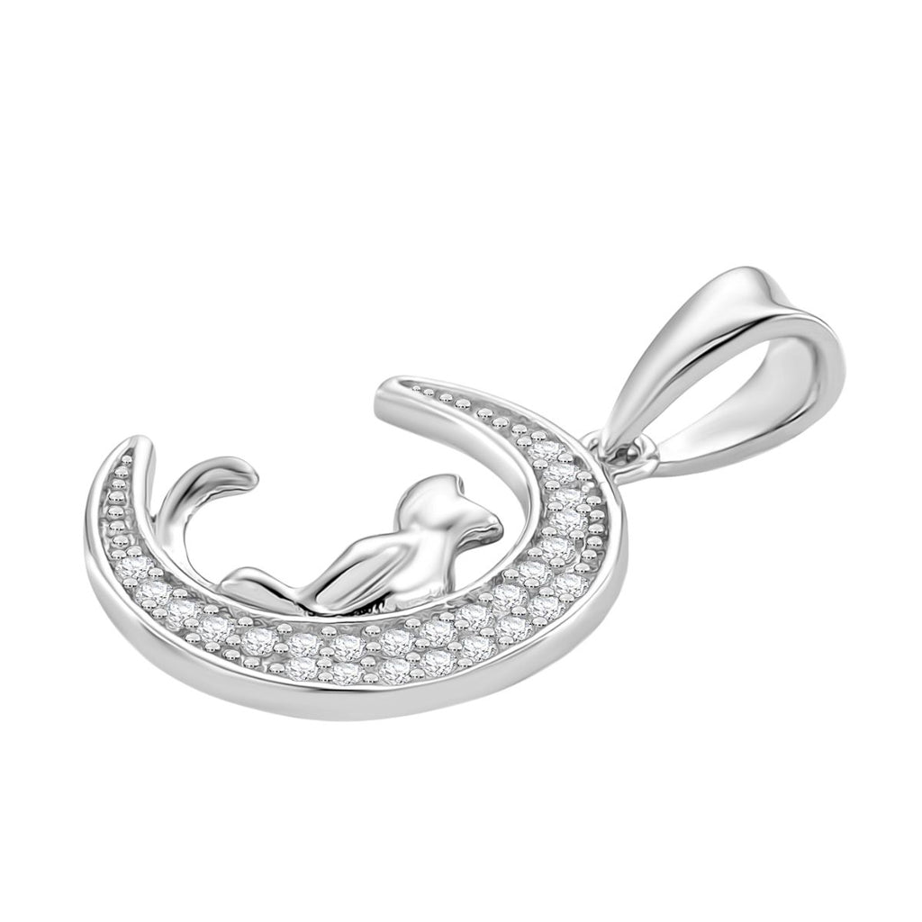 Moissanit Anhänger 925 Silber rhodiniert ca. 0,18 ct.