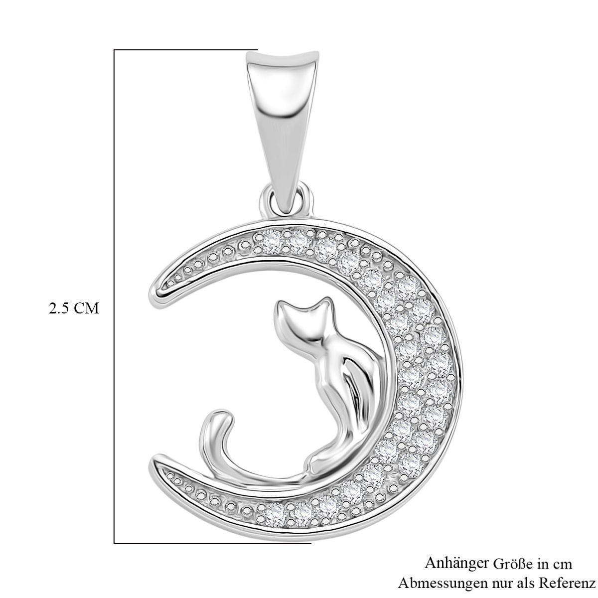 Moissanit Anhänger 925 Silber rhodiniert ca. 0,18 ct.