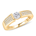 Moissanit Ring 925 Silber vergoldet (Größe 17.00) ca. 0,70 ct