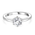 Moissanit Ring 925 Silber rhodiniert (Größe 19.00) ca. 0,75 ct