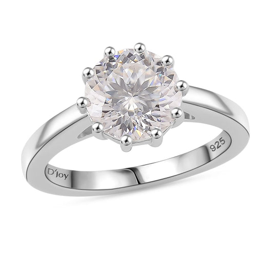 Moissanit Ring 925 Silber rhodiniert (Größe 16.00) ca. 2,57 ct
