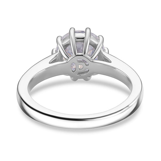 Moissanit Ring 925 Silber rhodiniert (Größe 16.00) ca. 2,57 ct