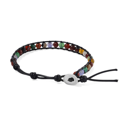 Flexibles mehrfarbiges Hämatoid-Quarz Armband, Legierung - 35 ct.