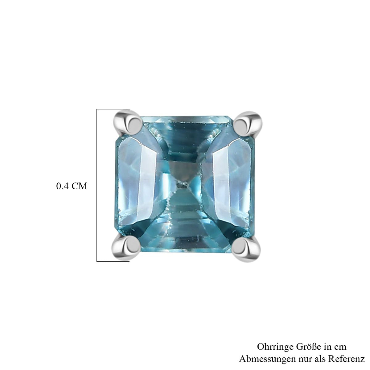 Blauer Zirkon Ohrringe 925 Silber rhodiniert ca. 1.06 ct