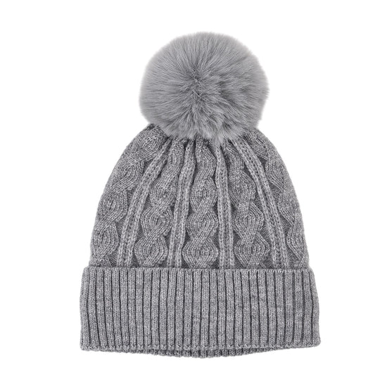 Strickmütze mit Bommel, weiches Mischgewebe, Einheitsgröße, Sandbeige