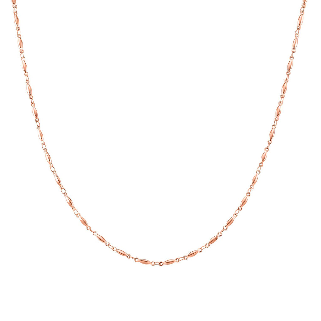 Feine Spindel-Gliederkette, Reiner Edelstahl IP Rosa Plattierung Halskette ca. 50 cm ca. 6,50g