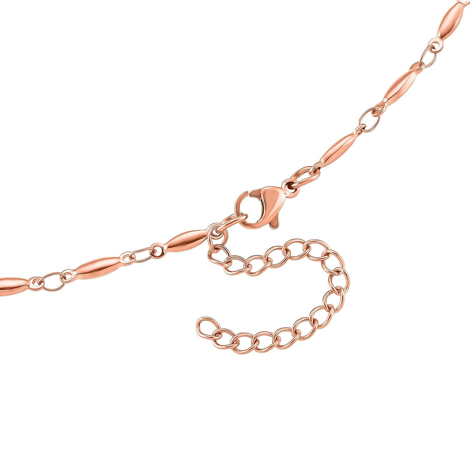 Feine Spindel-Gliederkette, Reiner Edelstahl IP Rosa Plattierung Halskette ca. 50 cm ca. 6,50g