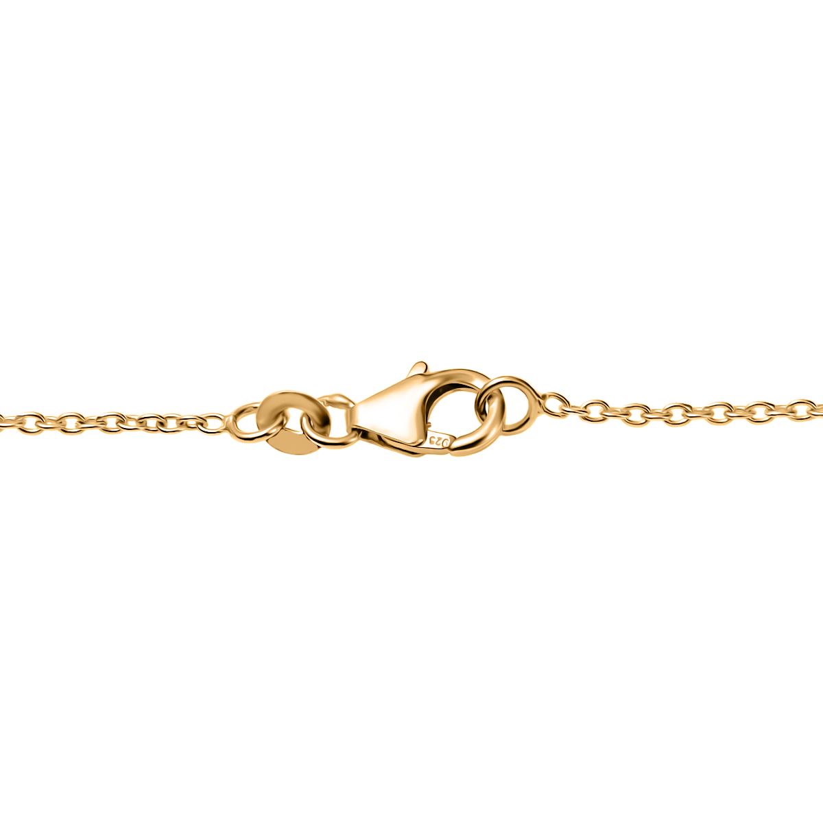 D'joy Natürlicher Peridot Halskette ca. 45 cm 925 Silber 750 Gelbgold Vermeil ca. 22.53 ct