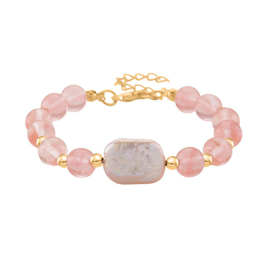 Blauer Howlit, Weiße Keshi Perle Armband, ca. 18cm mit 5cm extender, Reine Legierung goldfarben