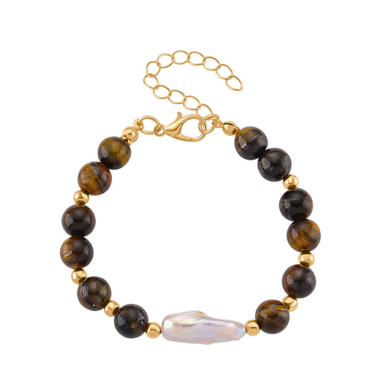 Blauer Howlit, Weiße Keshi Perle Armband, ca. 18cm mit 5cm extender, Reine Legierung goldfarben