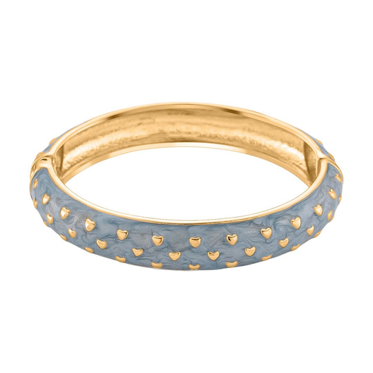 Emaille-Armreif im Punkt-Design, Rosa, ca. 18,5 cm