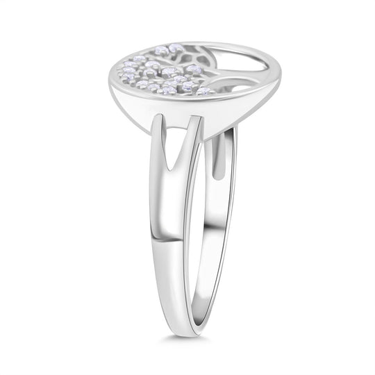 LUSTRO STELLA - Weißer Zirkonia Ring 925 Silber rhodiniert
