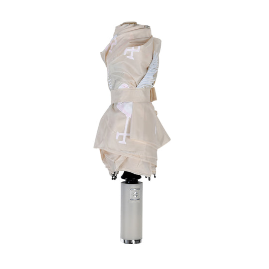 Farbwechsel-Regenschirm mit Flamingo-Motiv, Durchmesser 103 cm, Länge 32 cm, Beige