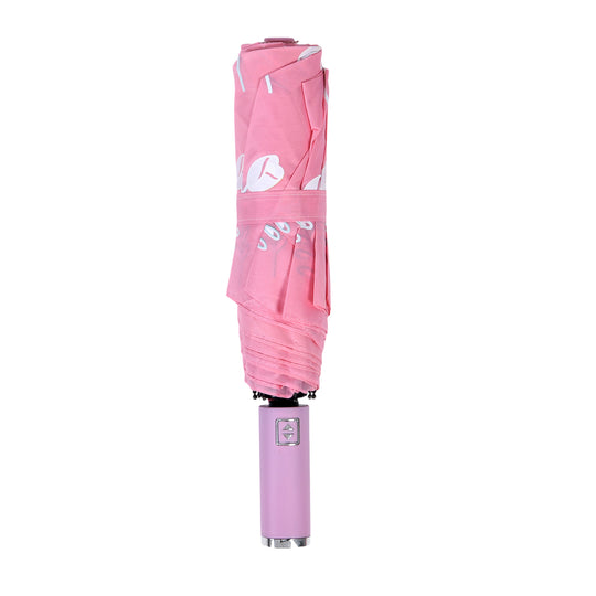 Farbwechsel-Regenschirm mit Blumenmotiv, Durchmesser 103 cm, Länge 32 cm, Rosa