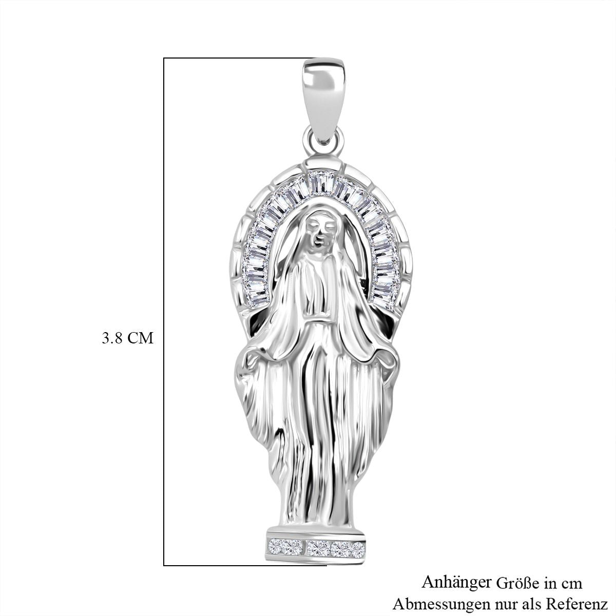 LUSTRO STELLA - Weißer Zirkonia Anhänger 925 Silber rhodiniert