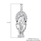LUSTRO STELLA - Weißer Zirkonia Anhänger 925 Silber rhodiniert