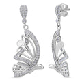 LUSTRO STELLA - Weißer Zirkonia Schmetterling Ohrringe 925 Silber rhodiniert