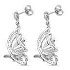 LUSTRO STELLA - Weißer Zirkonia Schmetterling Ohrringe 925 Silber rhodiniert