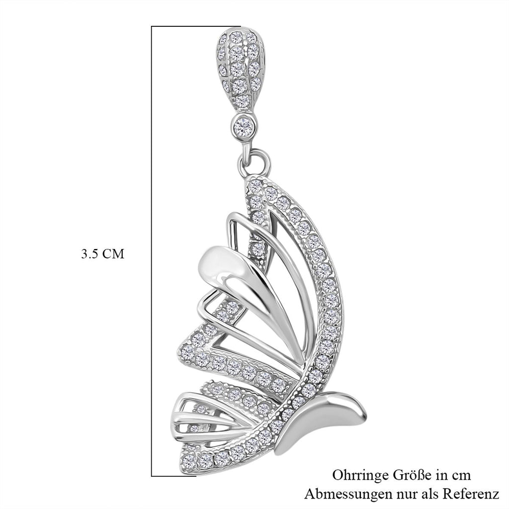 LUSTRO STELLA - Weißer Zirkonia Schmetterling Ohrringe 925 Silber rhodiniert