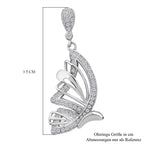 LUSTRO STELLA - Weißer Zirkonia Schmetterling Ohrringe 925 Silber rhodiniert