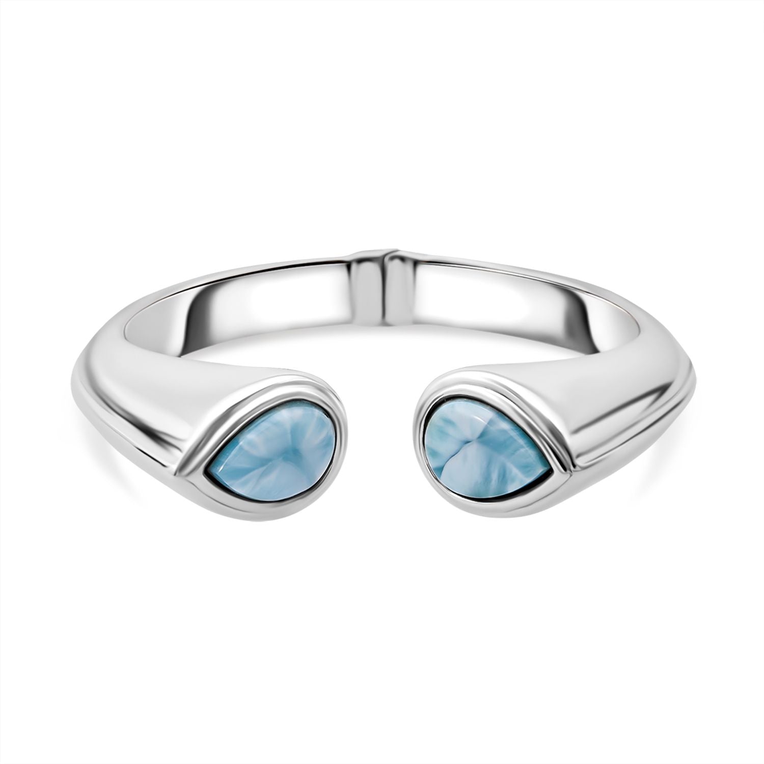 Larimar Armreif ca. 19 cm 925 Silber rhodiniert ca. 17,99 ct.