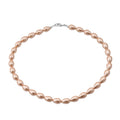 Goldene Muschelkernperle Halskette ca. 45 cm, 925 Silber