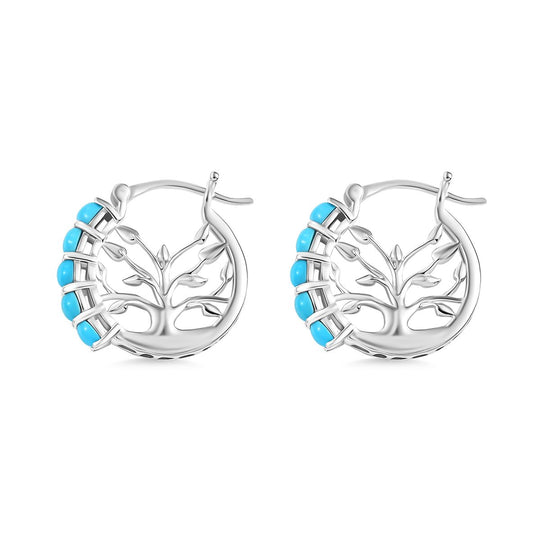 D'Joy AA Sleeping Beauty Türkis Ohrringe 925 Silber rhodiniert ca. 1.32 ct