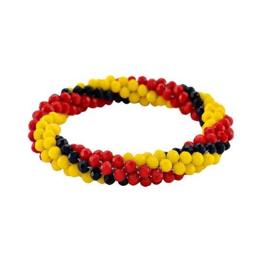 Mehrfarbiges Kristall Armband, flexibel (ca. 16.5 - 19 cm), Lila