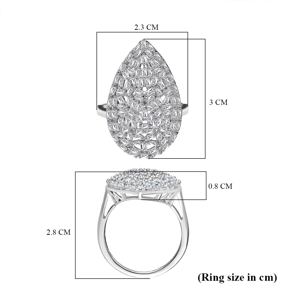 Lab Grown Diamant SI-GH Ring 925 Silber Rhodiniert V cm ca. 1,24 ct