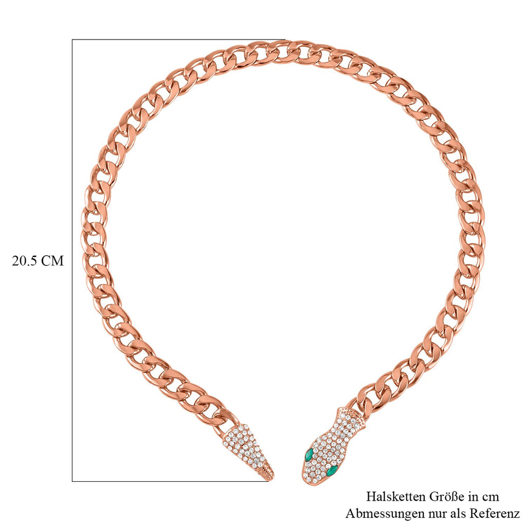 Grüner Kristall Halskette ca. 56 cm rosévergoldet