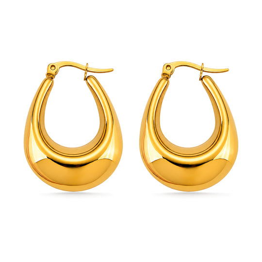 Tropfendesign Ohrringe, 316L Edelstahl, Goldfarben