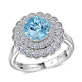 LUXURIANT DIAMOND - AAA Aquamarin, Lab Grown Diamant Ring 417 Gold (Größe 16.50) ca. 2,82 ct