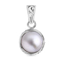 Royal Bali - Weiße Mabe Perle (10-11 mm) Anhänger 925 Silber