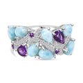 D'Joy Larimar, Afrikanischer Amethyst Ring 925 Silber rhodiniert (Größe 17.00) ca. 4,85 ct