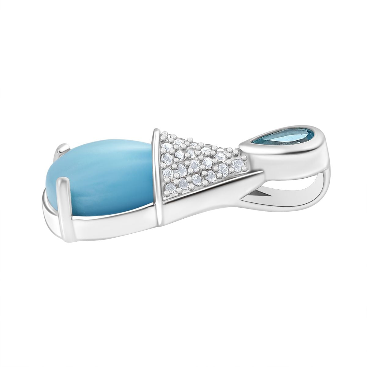 D'Joy Larimar, Himmelblauer Topas Anhänger 925 Silber rhodiniert ca. 2.78 ct